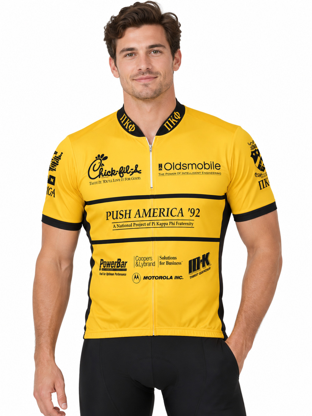 Y2K Zara Cycling Jersey Men's Top Size L Yellow Short Sleeve sports Athletic
